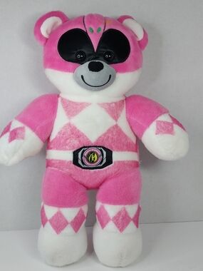 Build a Bear Power Rangers Pink Teddy Bear plush. Rare 17” Retired 2016 w/ Music